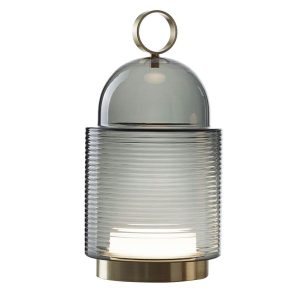 DOME NOMAD LARGE PORTABLE TABLE LAMP - SMOKE GRAY/BRASS